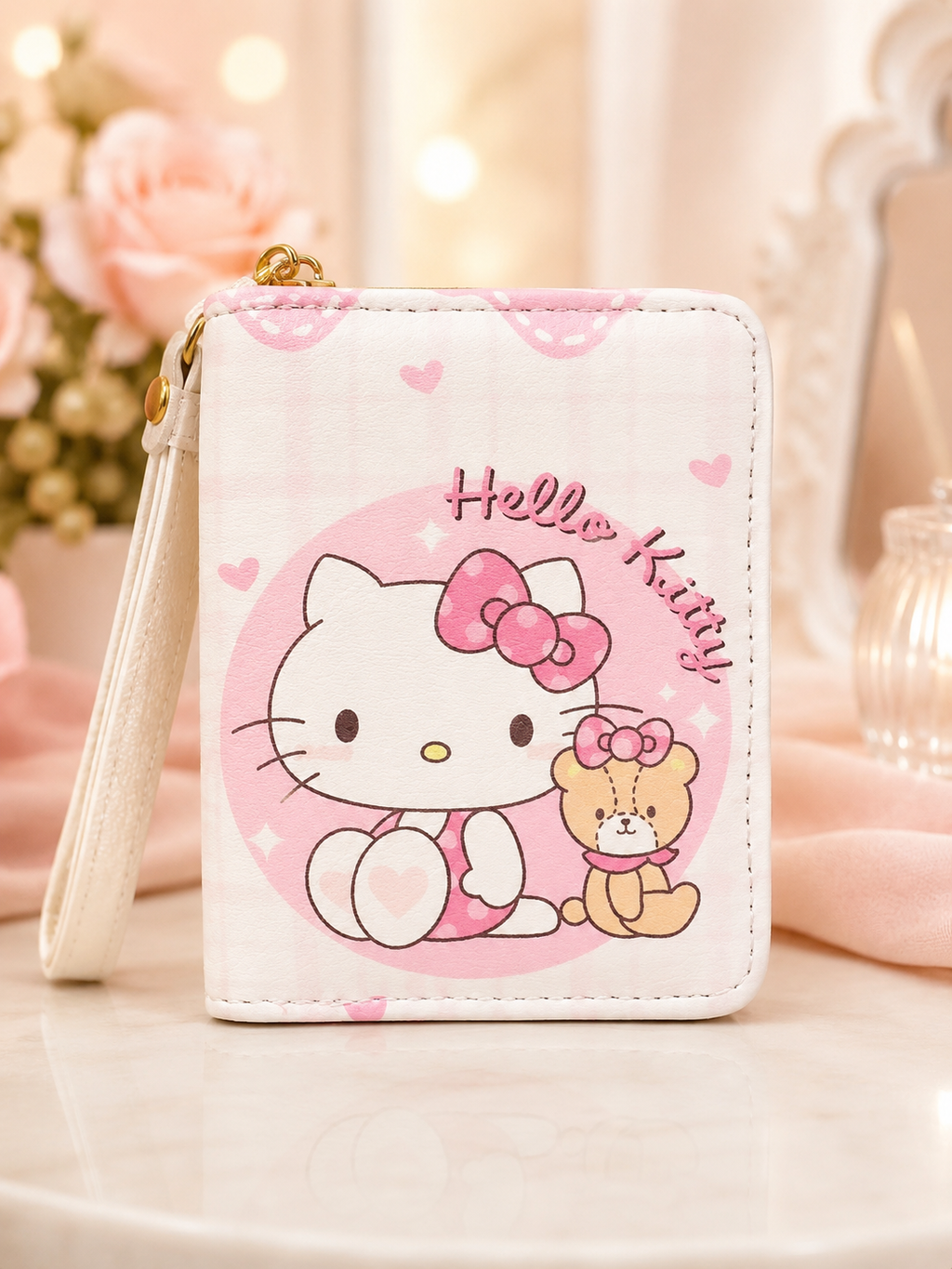 Hello Kitty Teddy Bear Wristlet Wallet