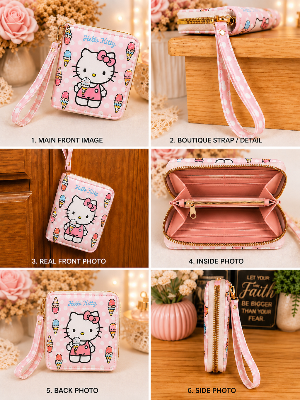 Hello Kitty Teddy Bear Wristlet Wallet