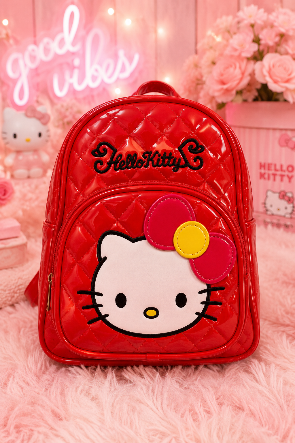 🩷 Hello Kitty Quilted Mini Backpack – Pink