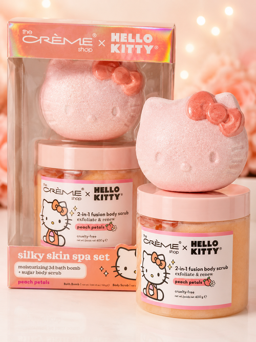 The Crème Shop × Hello Kitty Silky Skin Spa Set | Bath Bomb & Sugar Body Scrub | Choose Your Scent