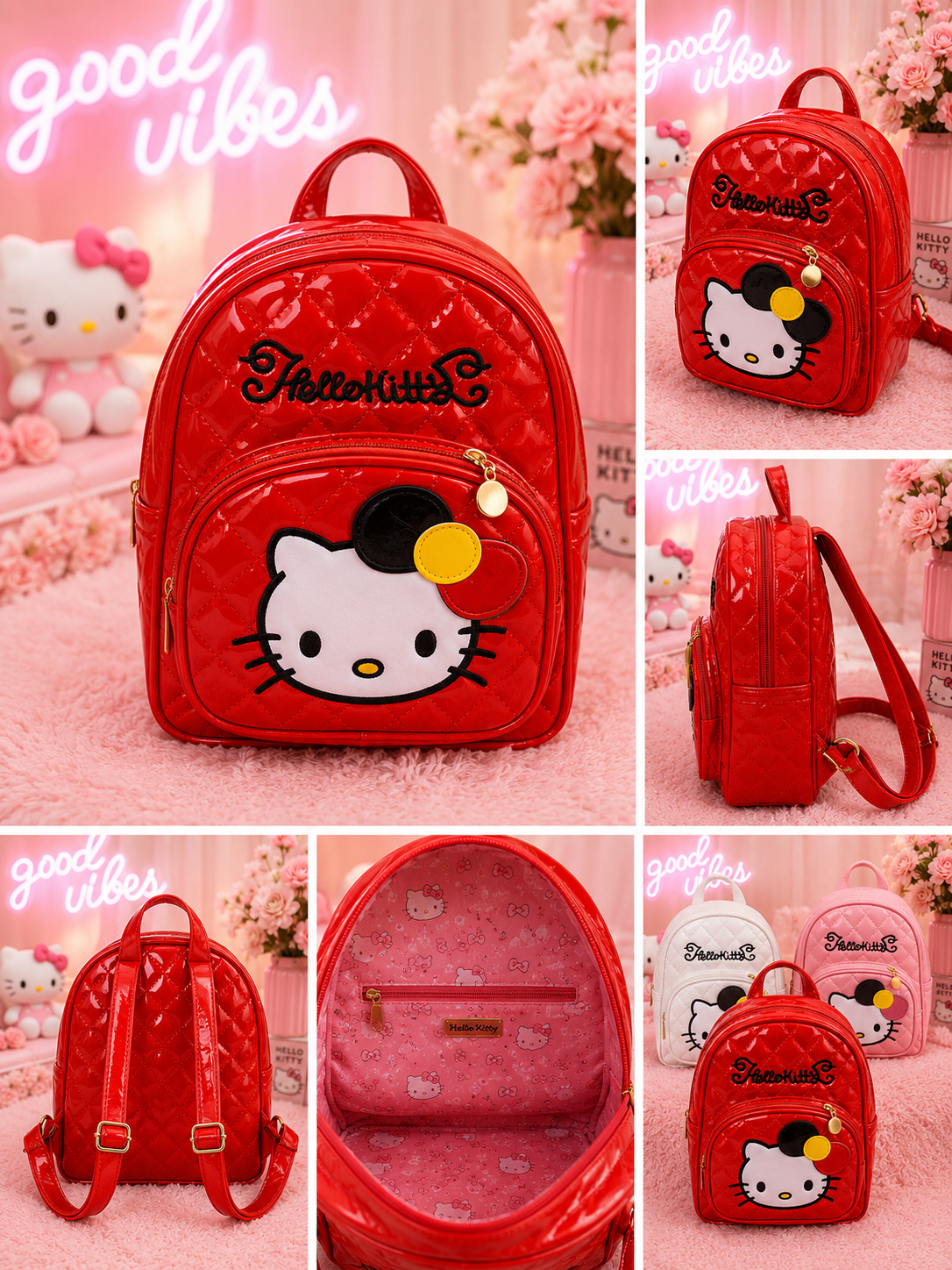 🩷 Hello Kitty Quilted Mini Backpack – Pink